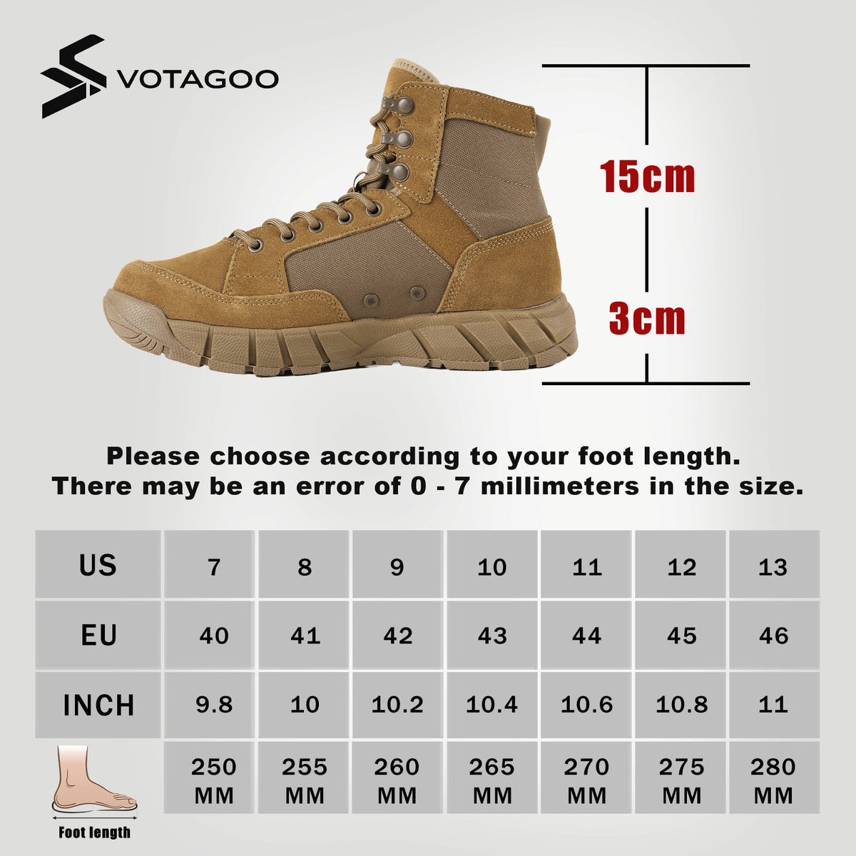 VOTAGOO® Men's Lightweight Military Tactical Boots-1