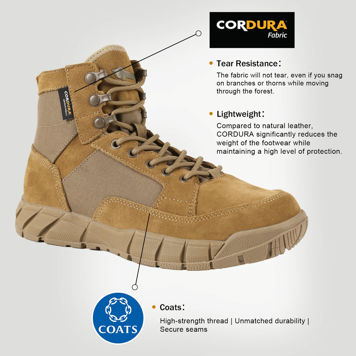 VOTAGOO® Men's Lightweight Military Tactical Boots-4