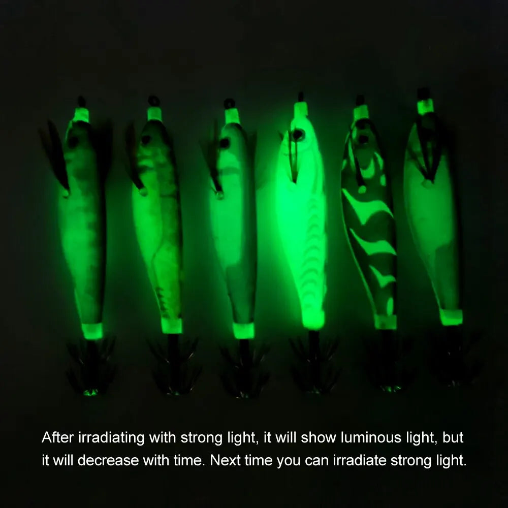 Luminous Wood Shrimp Squid Fishing Lure-4