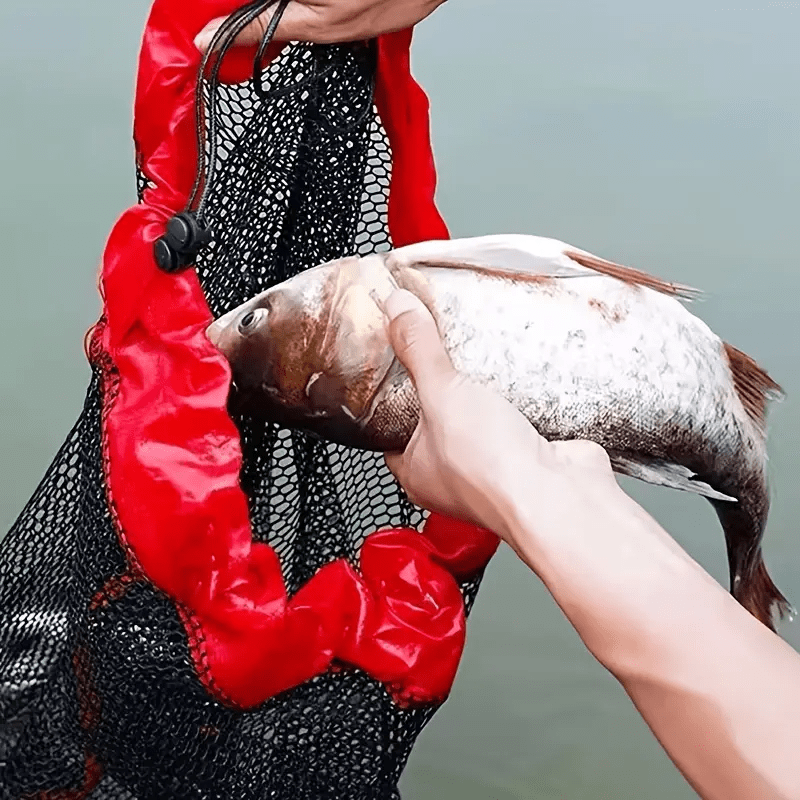Nylon Fishing Net Bag with Handle-3