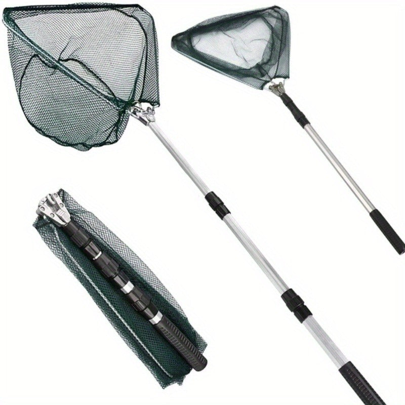 Ultra-Light Foldable Fishing Net with Telescopic Handle-0