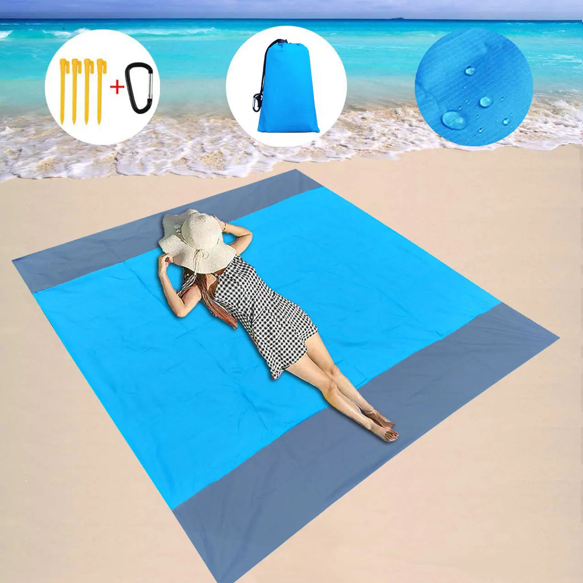 Waterproof Pocket Blanket For Outdoor Picnic (200X210Cm)-1