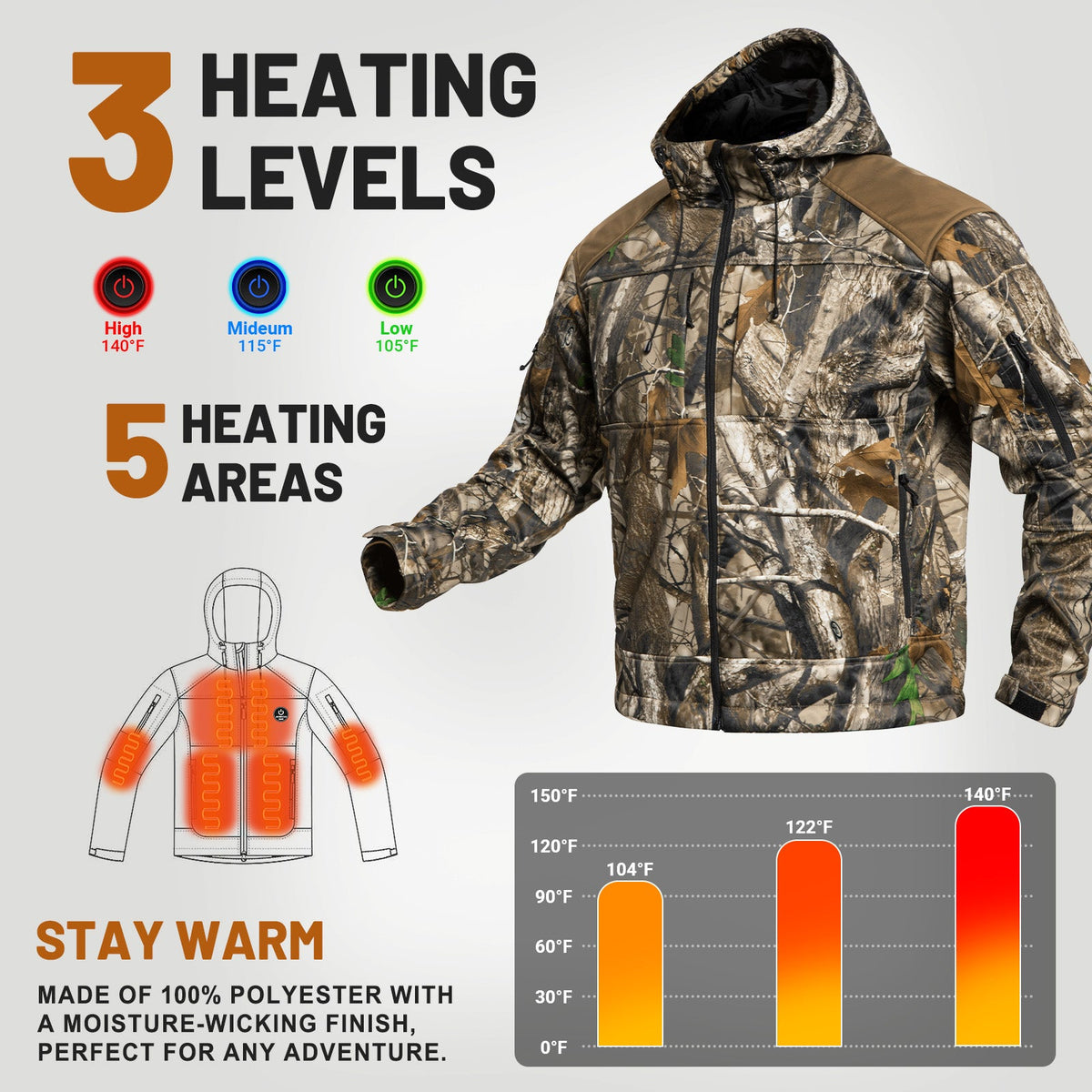 Heated Hunting Jacket for Men-2