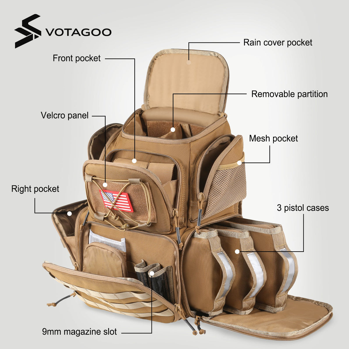VOTAGOO® Tactical Range Backpack Version-3