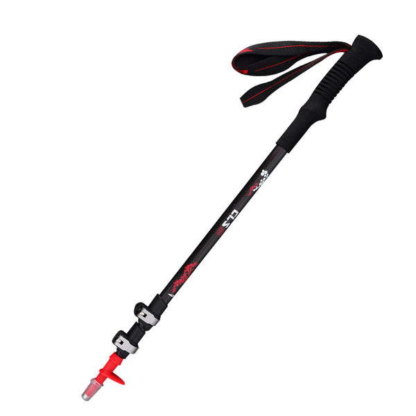 Collapsible carbon-fiber wading staff for Colorado freestone river footing and slick rock