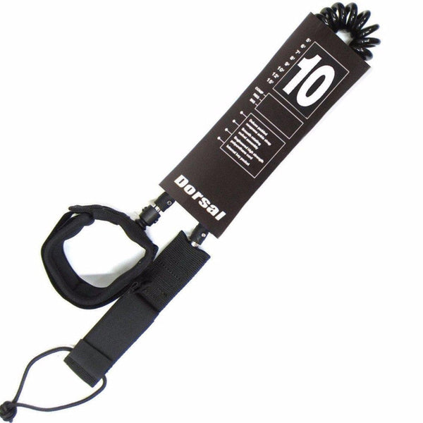 DORSAL Premium Stand Up Paddle board SUP Surf Leash 10' COILED - Double Stainless Steel Swivels and Triple Rail Saver-0