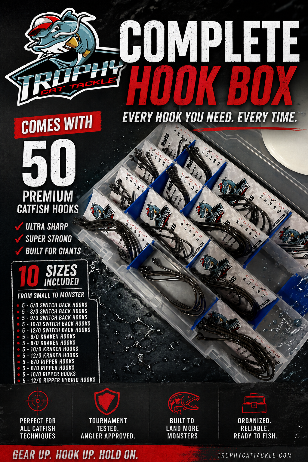 Complete Catfish Hook Box | Trophy Cat Tackle