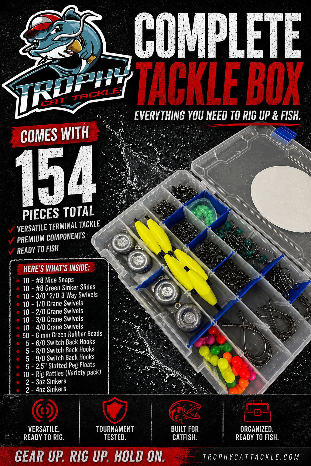 Complete Catfish Terminal Tackle Box | Trophy Cat Tackle