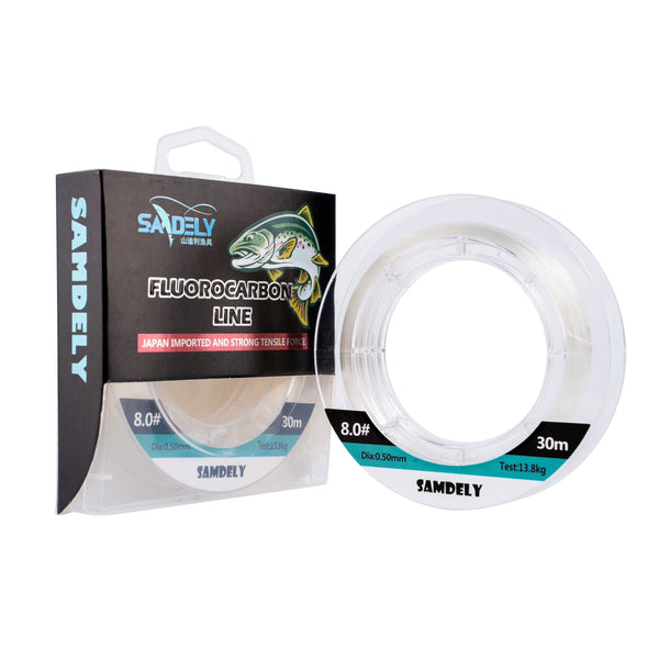 Samdely Clear Fluorocarbon Leader, #2.0, 10lb, 30Mtr-0