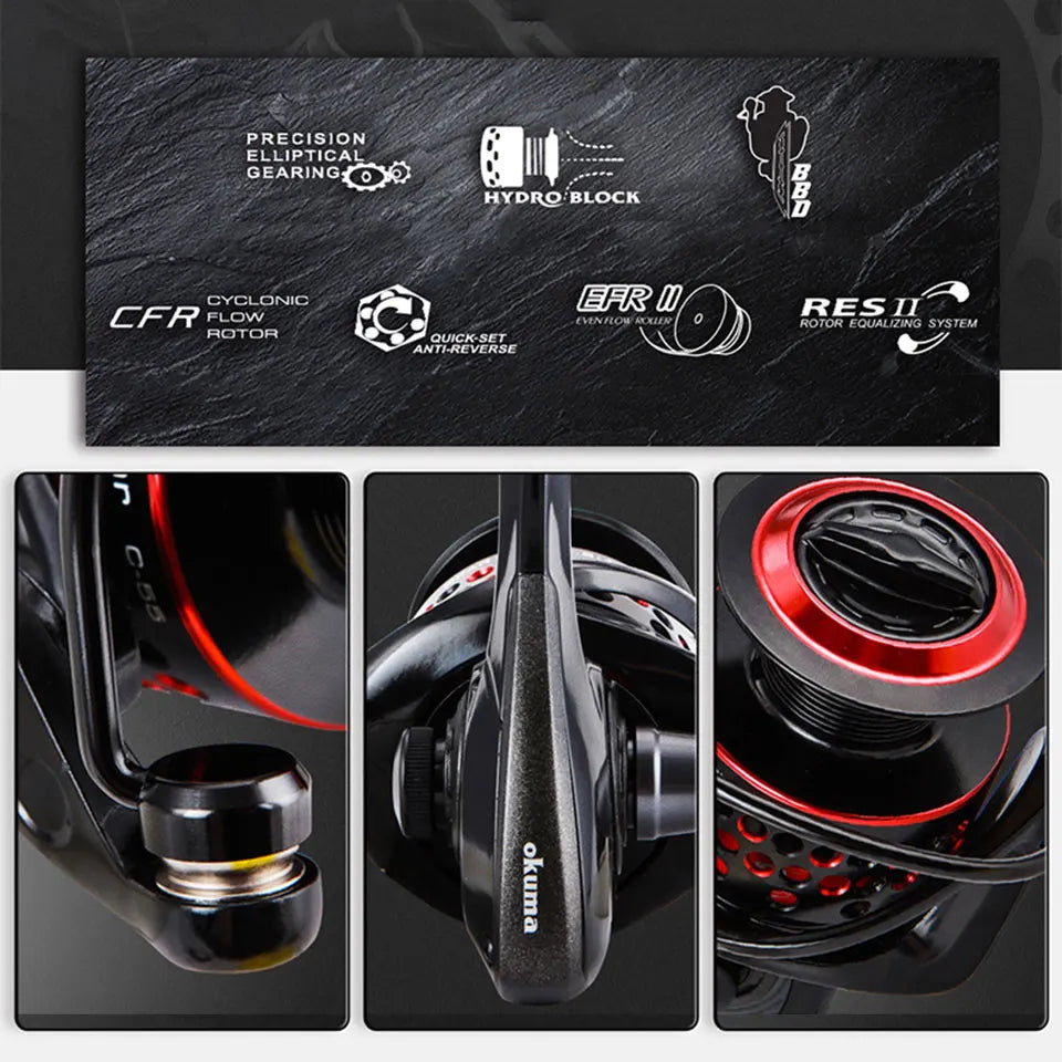 5500 Series Spinning Reel Graphite Body Black-1
