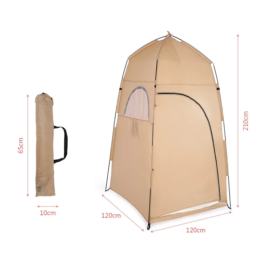 Portable Outdoor Privacy Tent Pop-Up Shower And Toilet Shelter Khaki-1