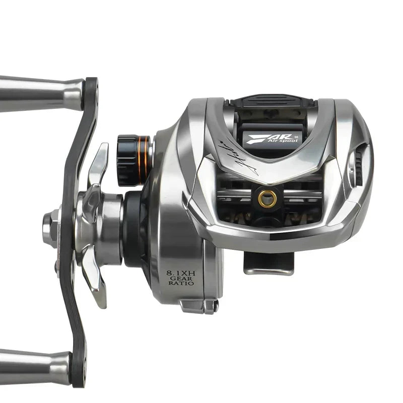 Baitcasting Fishing Reel Magnetic Braking Right Hand Silver-1