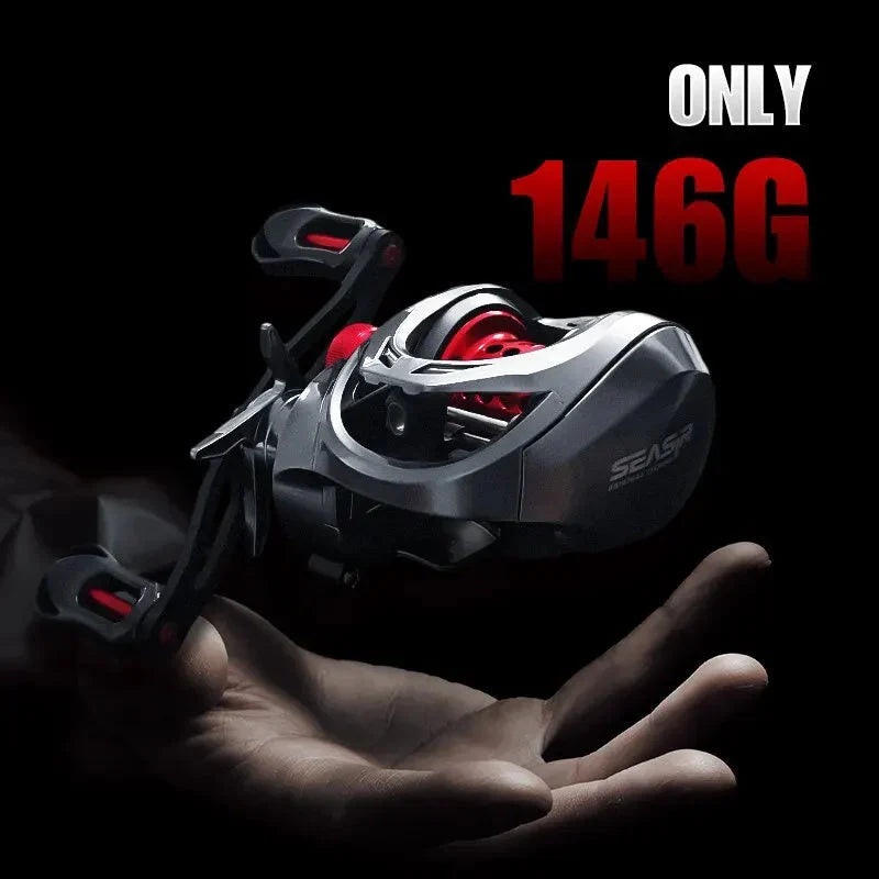 Ultralight Carbon Baitcasting Double Spool Reel Right-Handed Black-3