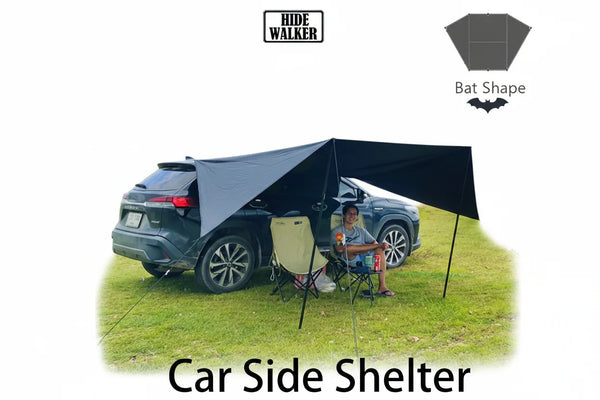 Car Side Awning 2×3M – Bat Shape Waterproof Camping Tarp Shelter-0