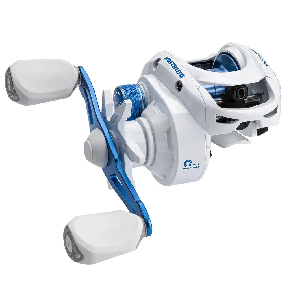 Right-Handed Baitcasting Reel High-Speed Gear Ratio White-0