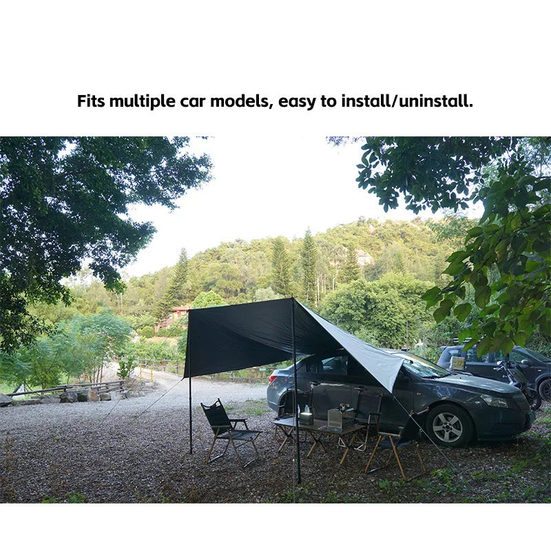 Car Side Awning 2×3M – Bat Shape Waterproof Camping Tarp Shelter-3
