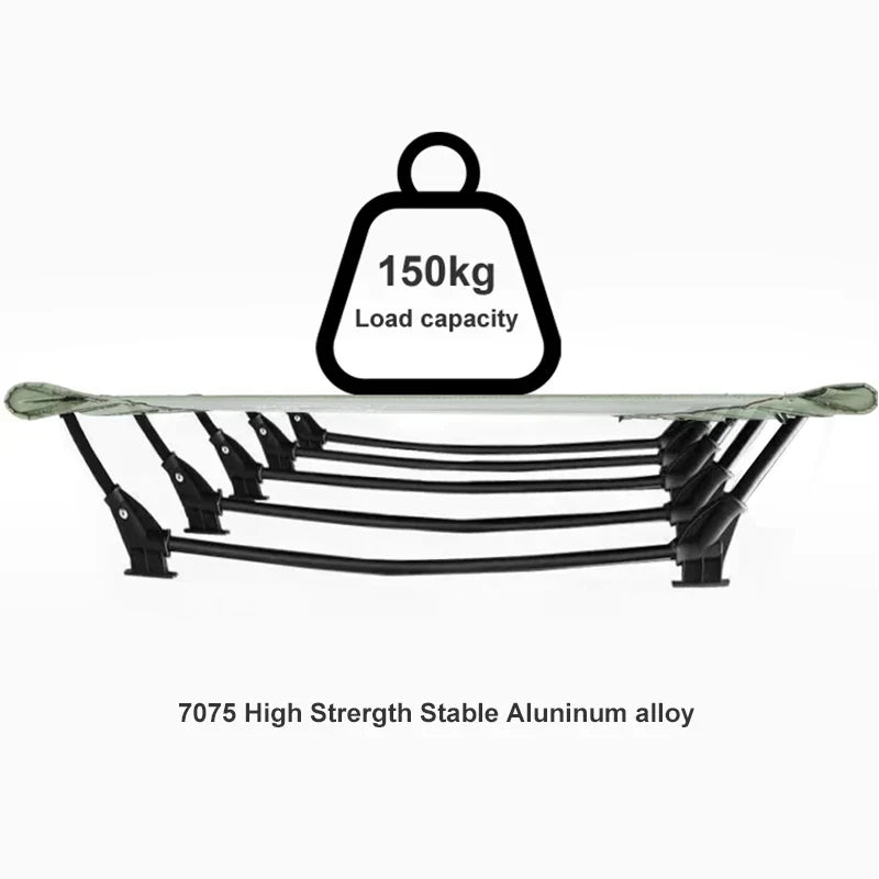 Portable Camping Cot Compact Folding Bed Green-2