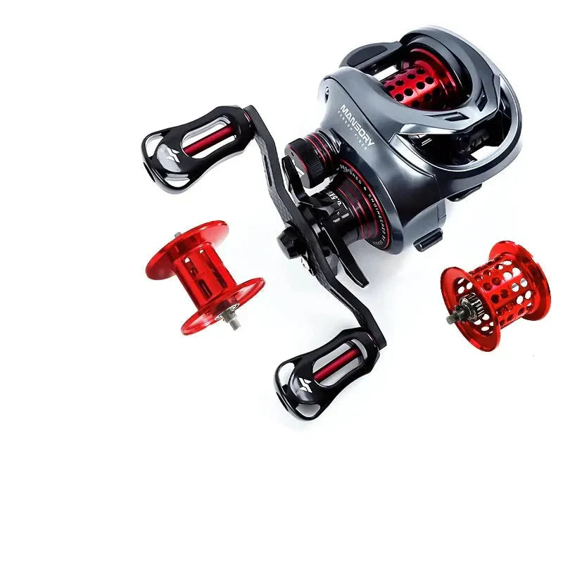 Ultralight Carbon Baitcasting Double Spool Reel Right-Handed Black-0