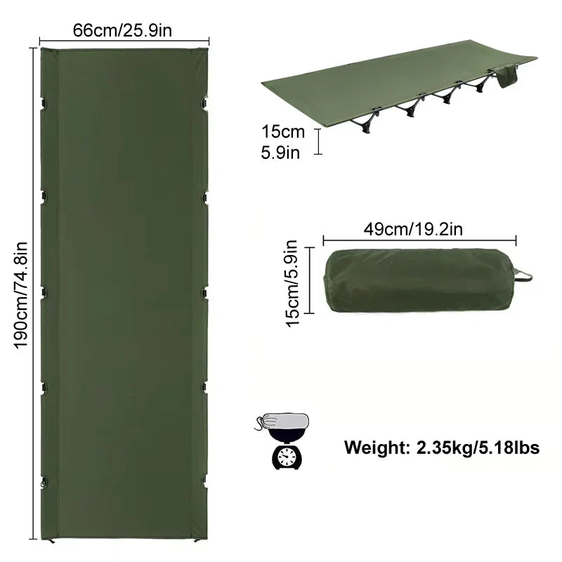 Portable Camping Cot Compact Folding Bed Green-1
