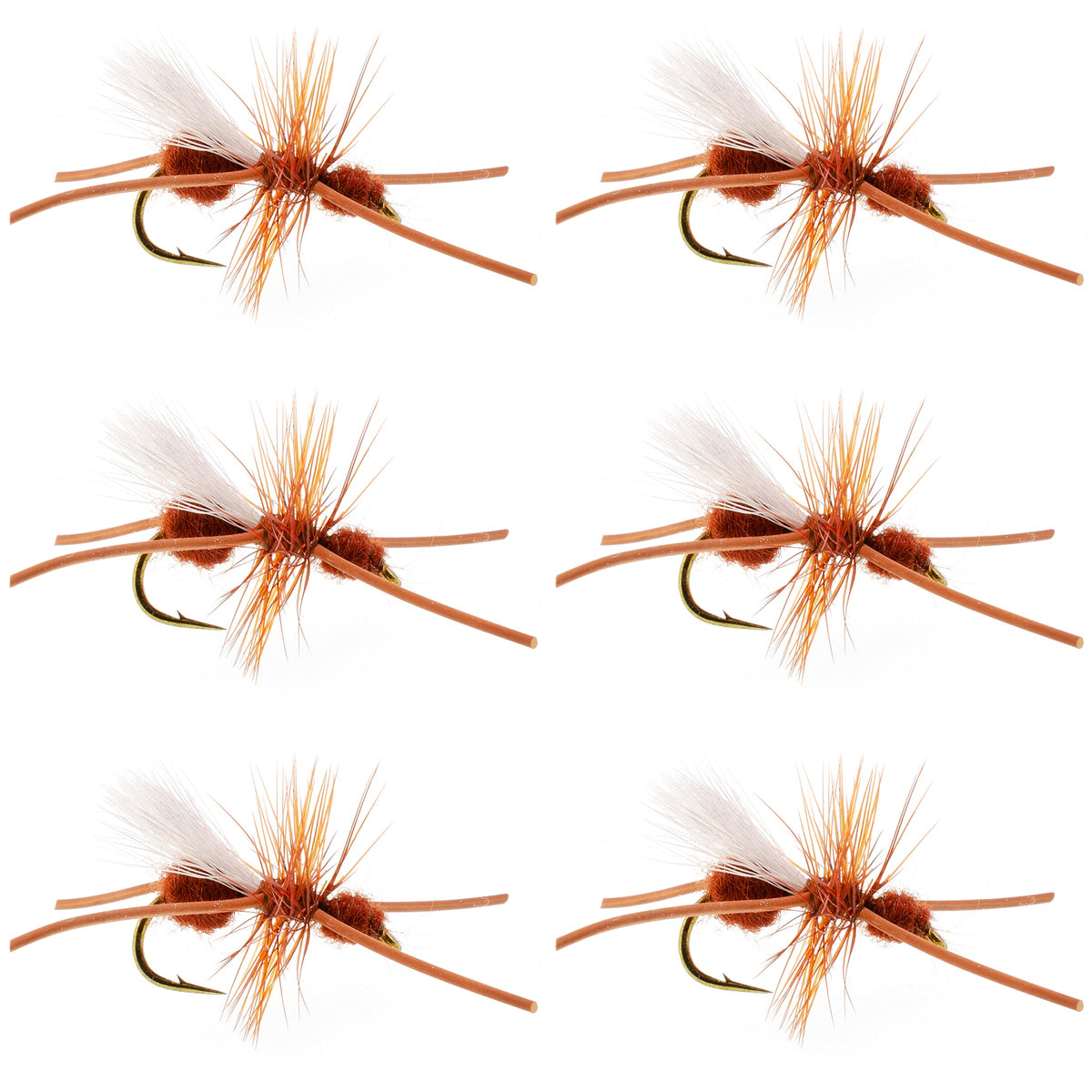Turcks Power Flying Ant Cinnamon Terrestrial Trout Dry Fly - 6 Flies Hook Size 12