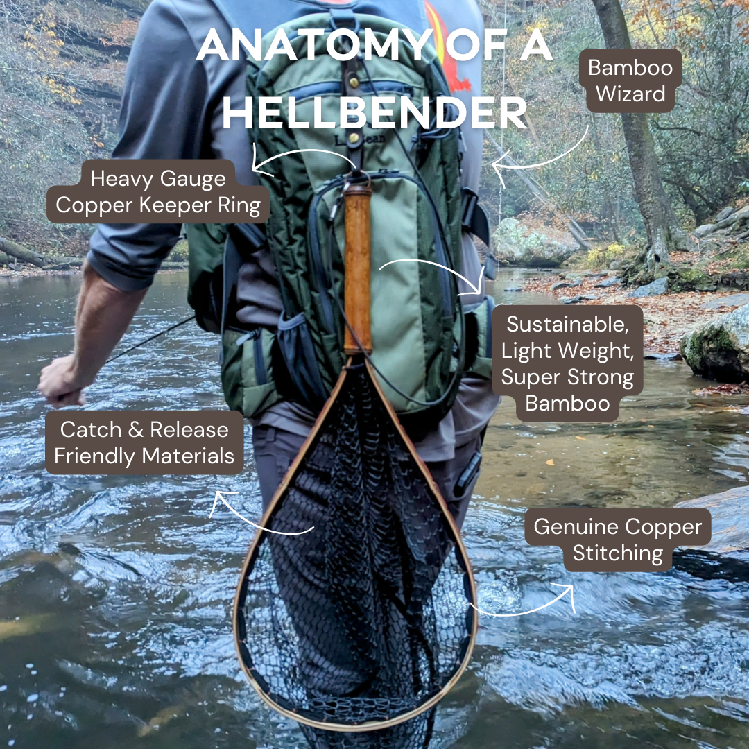 Downstream - Bamboo Fly Fishing Landing Net/Hand Net