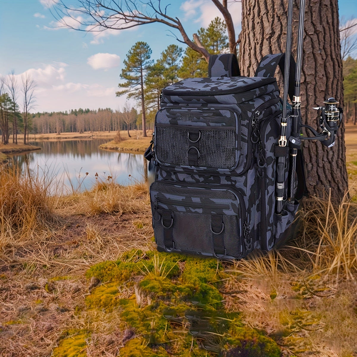 Fishing Backpack with Rod Holder-1