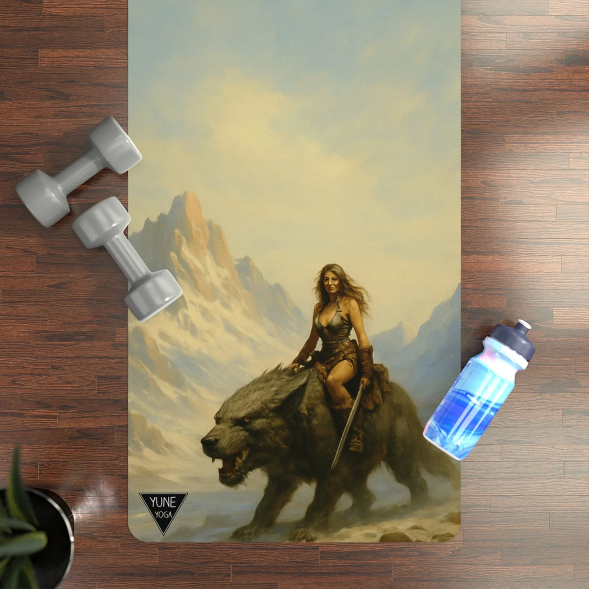 Yoga Mat - The Dire Wolf Rider Design-4
