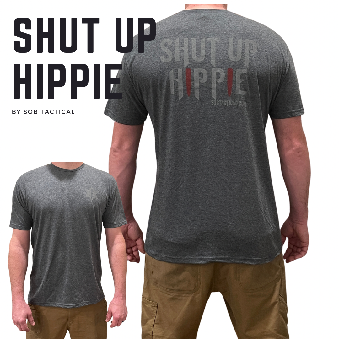 Make a Statement with the "Shut Up Hippie" Shirt!-1
