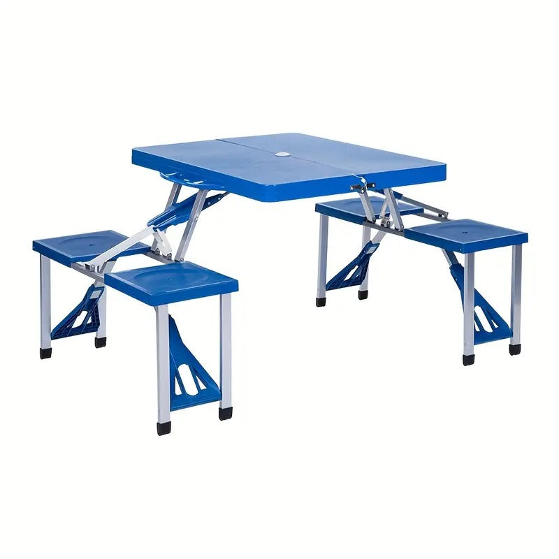 Folding Camping Table with Storage Mesh-0